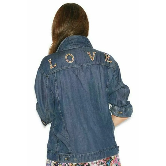 Johnny Was LOVE Rhinestone Jewel Jean Jacket - Picture 1 of 14